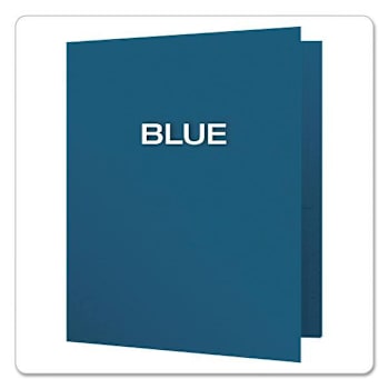Oxford Twin-Pocket Folders With 3 Fasteners 11x8.5 Blue Package Of 25