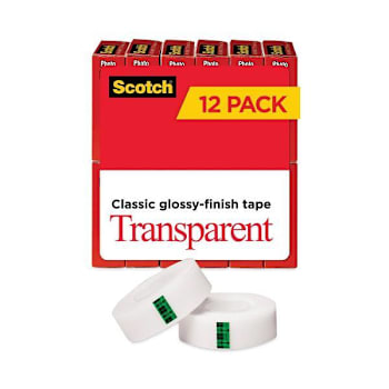 Image for Transparent Tape, 1" Core, 0.75" X 83.33 Ft, Transparent, 12/Pack from HD Supply
