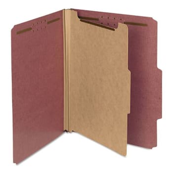 Smead Recycled Folders 2" Expansion 1 Divider 4 Fasteners Red Ext Package Of 10
