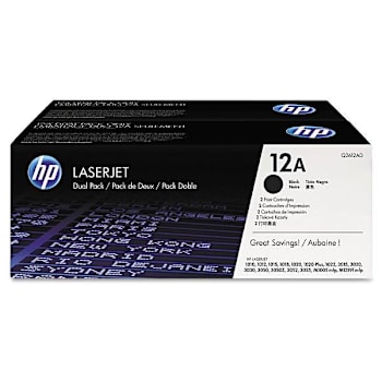Image for HP 12a Black Original Laserjet Toner Cartridges Package Of 2 from HD Supply