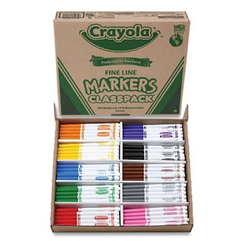 Image for Crayola Fine Line Classpack Non-Washable Marker Assorted Colors Package Of 200 from HD Supply