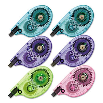 Tombow Mono Original Correction Tape Asst Retrocolor Applicators Package Of 6