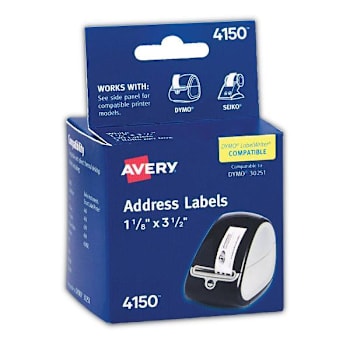 Image for Avery Multipurpose Thermal Labels 1.13x3.5 White Package Of 2 from HD Supply