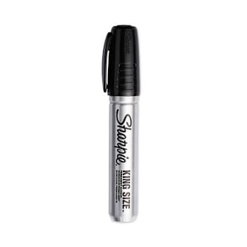 Sharpie King Size Permanent Marker Broad Chisel Tip Black Package Of 4