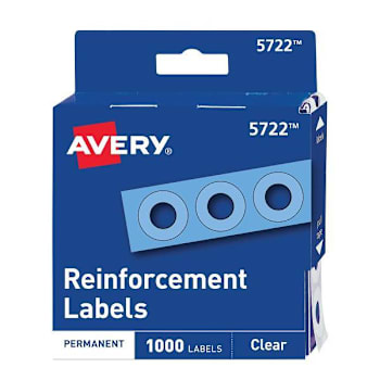 Image for Avery Dispenser Pack Hole Reinforcements 0.25" Dia Clear Package Of 1000 from HD Supply