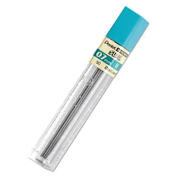 Image for Pentel Super Hi-Polymer Lead Refills 0.7 Mm H Black Package Of 12 from HD Supply