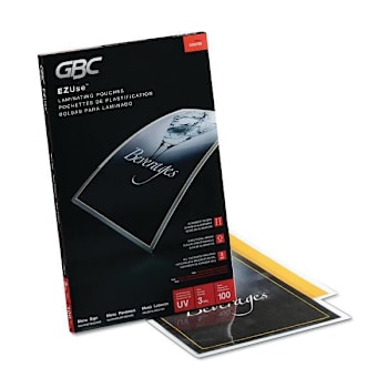 Gbc Ezuse Thermal Laminating Pouches 3 Mil 11.5"X17.5" Gloss Clear Package Of 100