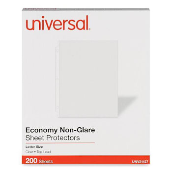 Universal Top-Load Poly Sheet Protectors Nonglare Economy Letter Package Of 200