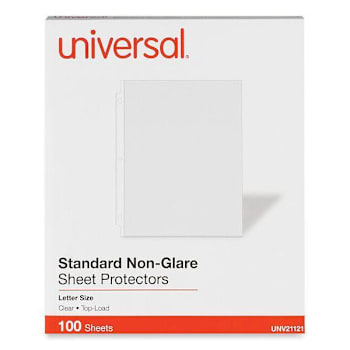 Image for Universal Standard Sheet Protectr Standard 8.5x11 Clear Non-Glare Package Of 100 from HD Supply
