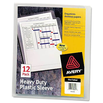 Avery Heavy-Duty Plastic Sleeves Letter Size Clear Package Of 12