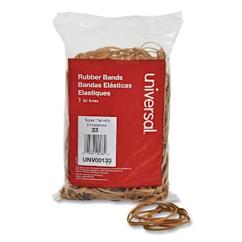 Universal Rubber Bands Size 33 0.04" Gauge Beige 1 Lb Box Package Of 640