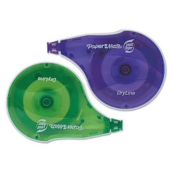 Image for Paper Mate Dryline Correction Tape Green/Purple Applicators Package Of 10 from HD Supply