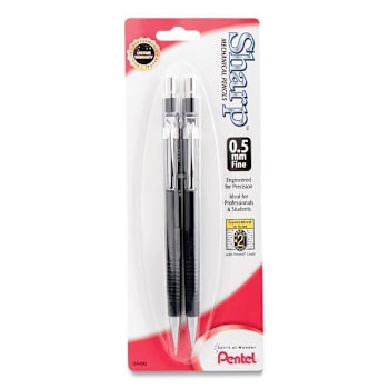 Image for Pentel Sharp Mechanical Pencil 0.5 Mm Hb #2 Black Lead Black Barrel Package Of 2 from HD Supply