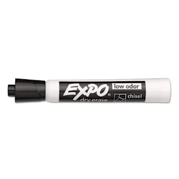 Expo Low-Odor Dry-Erase Marker Value Pack Broad Chisel Tip Black Package Of 36