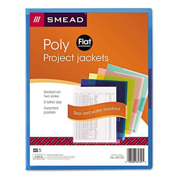 Image for Smead Organize Up Translucent Project Jacket Letter Size Asst Color Package Of 5 from HD Supply