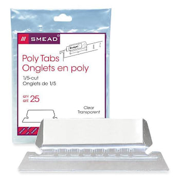 Image for Smead Index Tabs/Inserts-Hanging Folders White/Clear 2.25" Wide Package Of 25 from HD Supply