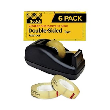 Image for Scotch Double-Sided Tape With Dispenser 1" Core 0.5"X75 Ft Clear Package Of 6 from HD Supply