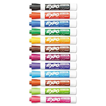 Expo Low-Odor Dry-Erase Marker Broad Chisel Tip Assorted Colors Package Of 12
