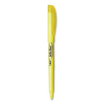 Bic Brite Highlighter Yellow Ink Chisel Tip Yellow/Black Barrel Package Of 24