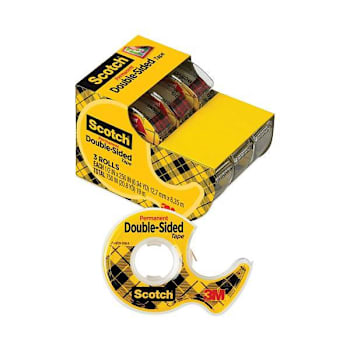Image for Scotch Double-Sided Permanent Tape-Handheld Dispenser 1" Core Clear Package Of 3 from HD Supply