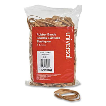 Universal Rubber Bands Size 64 0.04" Gauge Beige 1 Lb Bag Package Of 320