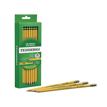 Image for Ticonderoga Pre-Sharpened Pencil Hb #2 Black Lead Yellow Barrel Package Of 30 from HD Supply