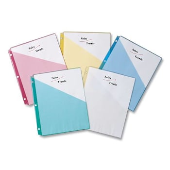 Image for Avery Binder Pockets 3-Hole Punched 9.25x11 Assorted Colors Package Of 5 from HD Supply