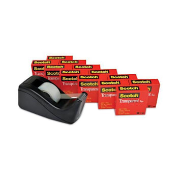 Image for Transparent Tape Value Pack With Black Dispenser, 1" Core, 0.75" X 83.33 Ft, Transparent from HD Supply