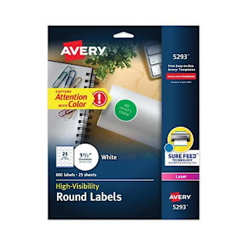Image for Avery Permanent Laser Print-To-The-Edge ID Label W/Surefeed White Package Of 600 from HD Supply