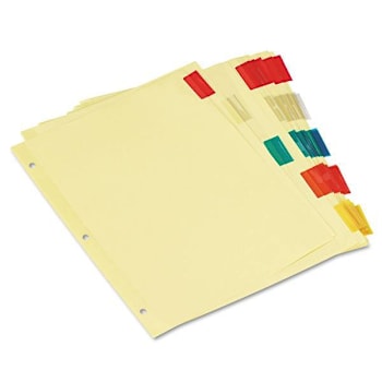 Universal Insertable Tab Index 5-Tab 11x8.5 Buff Assorted Tabs Package Of 6