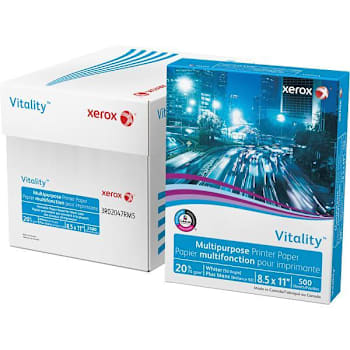 Xerox Vitality Copy Paper 8.5"X11" 20 Lb Basis Weight Case Of 10