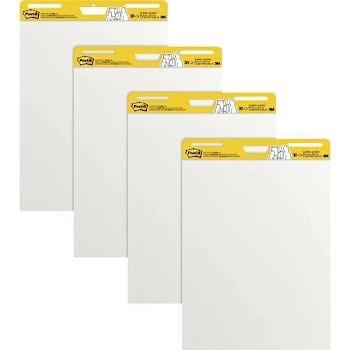 Post-It Super Sticky Blank Easel Pad 30 Sheets White 25"X30" Case Of 4