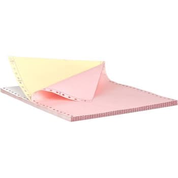 Sparco Perforated 3-Part Computer Printout Paper White/Canary/Pink Case Of 1200