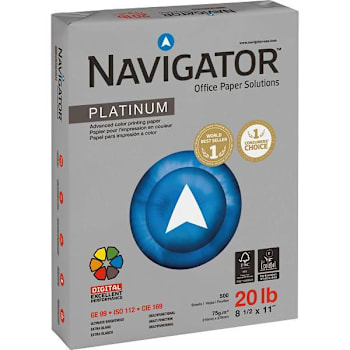 Image for Navigator Platinum Copy Paper 8.5"X11" 20 Lb Basis Weight Case Of 10 from HD Supply