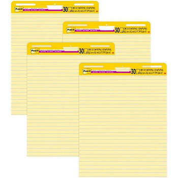 Image for Post-It Super Sticky Easel Pad Faint Ruled Canary Yellow 25"X30" Case Of 4 from HD Supply
