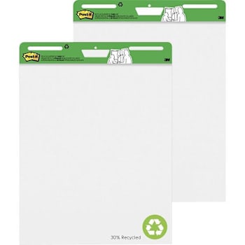 Image for Post-It Blank Easel Pad With Recycled Paper 30 Sheets White 25"X30" Case Of 2 from HD Supply
