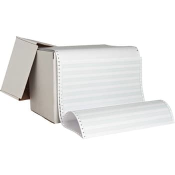 Sparco Perforated Computer Printout Paper 14.875"X8.5" White/Green Case Of 2600