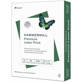 Hammermill Premium Laser Print Paper 8.5"X11" 24 Lb Basis Weight Case Of 10