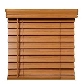 Image for Champion 2.5 In. Embossed Faux Wood 66 In. X 64 In. Room Darkening Blind, Oak from HD Supply