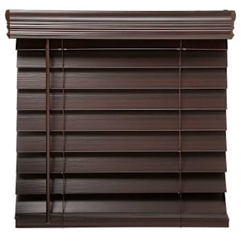 Image for Champion 2.5 In. Embossed Faux Wood 36 In. X 64 In. Room Darkening Blind, Dark Walnut from HD Supply