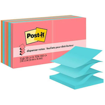 Image for Post-It 3"X3 Dispenser Notes Assorted Colors Package Of 12 from HD Supply