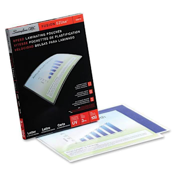 Gbc Fusion Ezuse Letter Thermal Laminating Pouches 9"X11.5" 3 Mil Package Of 100