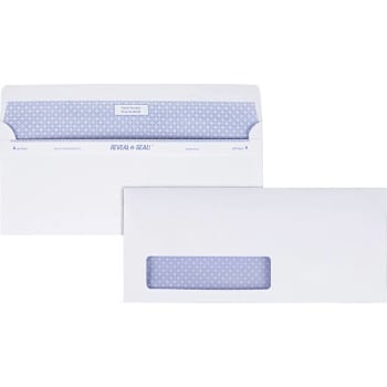 Quality Park #10 Securty Envelope Left Window Reveal N Seal White Package Of 500
