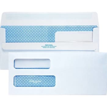 Quality Park #10 Sec Envelope Dbl Left Wndow Gummed Closure White Package Of 500