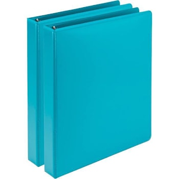 Image for Samsill 1" View Binder 200 Sheet Capacity Round Ring Turquoise Package Of 2 from HD Supply