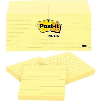 Image for Post-It Notes Original Lined Notepads 3"X3" Canary Yellow Package Of 12 from HD Supply