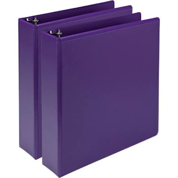 Image for Samsill 2" View Binder 425 Sheet Capacity Round Ring Purple Package Of 2 from HD Supply