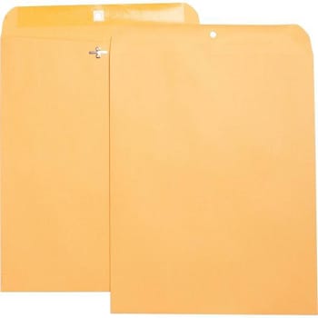 Business Source #105 Clasp Envelope 11.5"X14.5" Kraft Package Of 100