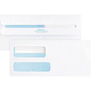 Business Source #9 Security Envelope Double Window Peel&seal Wht Package Of 500