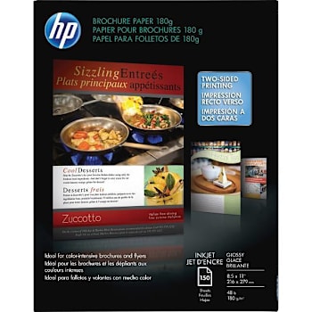 Image for HP Glossy Brochure Inkjet Paper 8.5x11" 48 Lb Basis Weight Glossy Package Of 150 from HD Supply